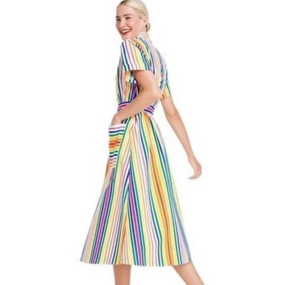 Christopher John Rogers Red Yellow Sundress Midi - Picture 2 of 7